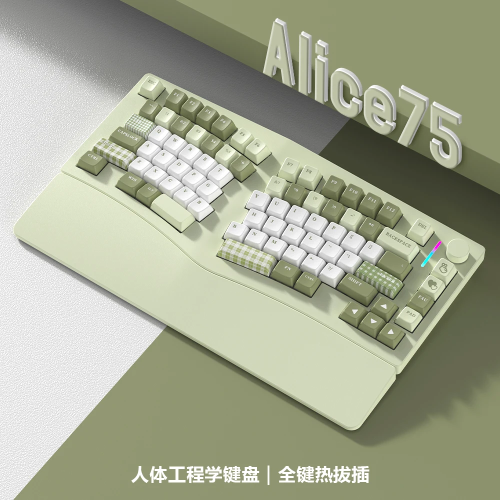 Imagem -05 - Feker Alice75 Gamer Teclado Mecânico Modo Teclado Ergonômico 2.4g sem Fio Hot Swap Personalização Teclados de Jogos Presentes