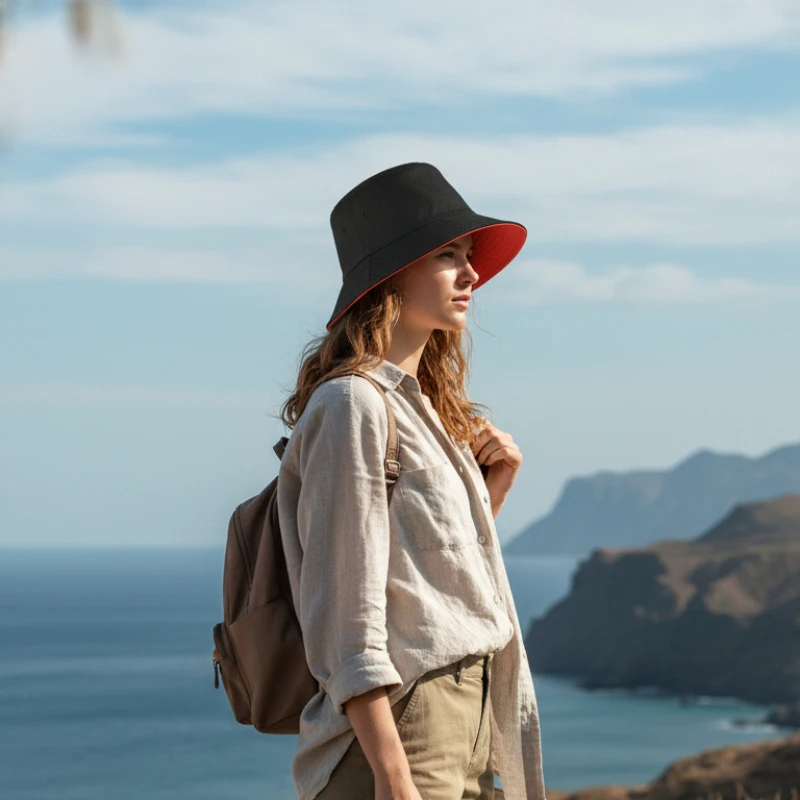 หมวกบักเก็ตสองด้าน หมวกกันแดดส - Bucket Hat Embroidered บทวิจารณ์และราคา