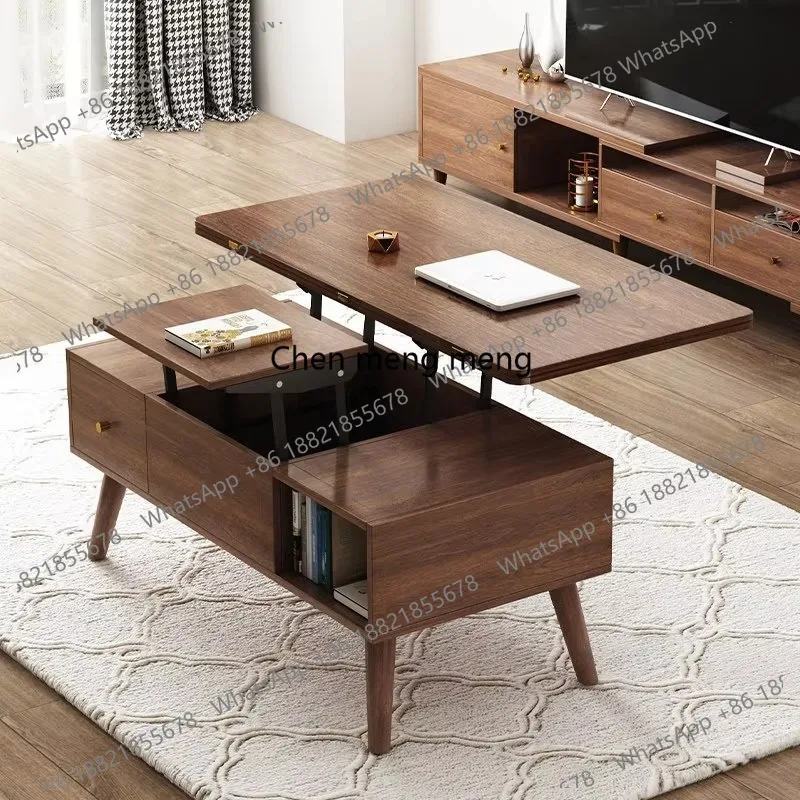 Designer Extendable Coffee Table Black Minimalist Nordic Luxury Center Table Nesting Design Tavolino Salotto Furniture Home