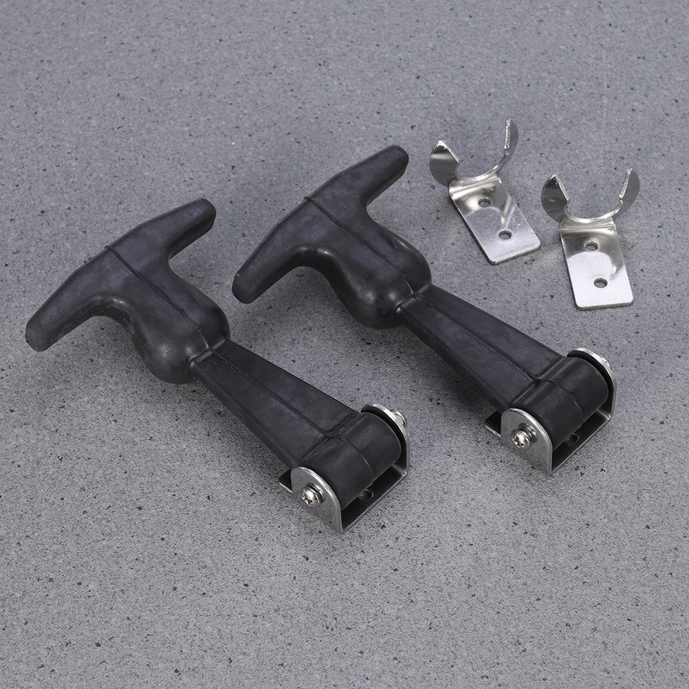 

Stainless Steel Draw T-Handle Rubber Latch For Tool Box Cart Truck Door Strong Durable Vibration Absorbing Curved