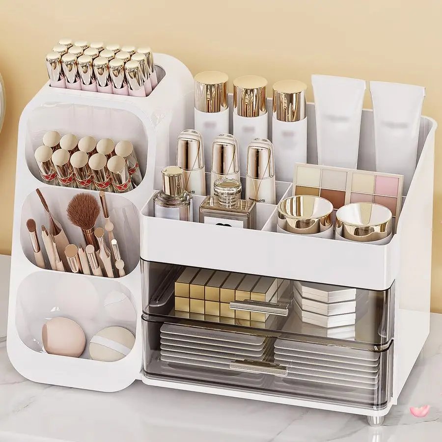 

Organizer with Drawers, Skincare Organizer Large Size Thick, Storage Box Cosmetic Display Cases, Make up Organizers for Vanity,