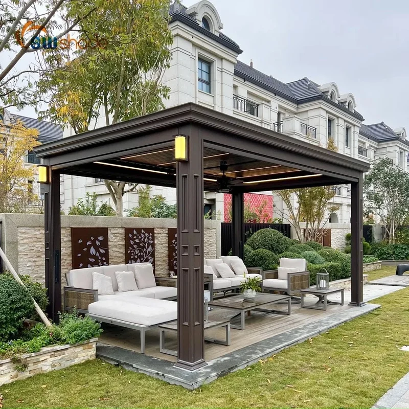 Aluminum Pergola Garden Canopy Pavilion Pavilion Pavilion Outdoor Louvre Pergola Electrification
