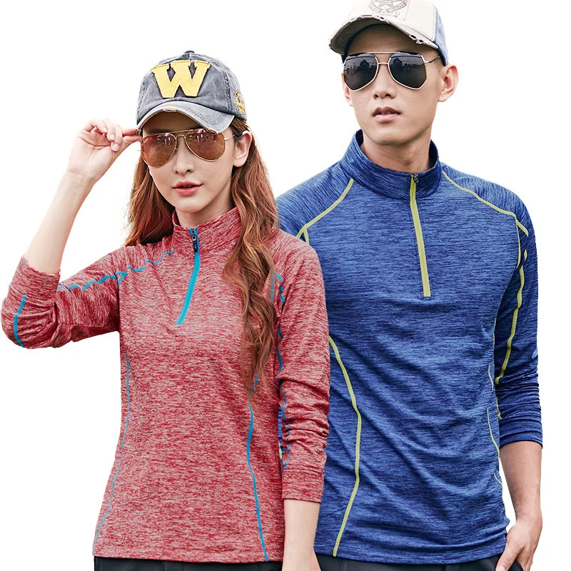 

Men And Women Long Sleeve T-Shirt Spandex Elastic Force Breathable Quick Drying Outdoor Trekking Camping Climbing Lover Pullover