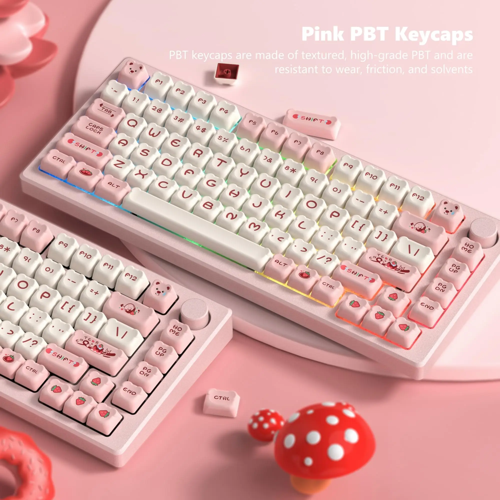 122 tasti Profilo MDA Pink Bear PBT Copritasti Doppio Colpo doganale Copritasti per 87/104 Cherry MX Switch Gaming Tastiera Meccanica