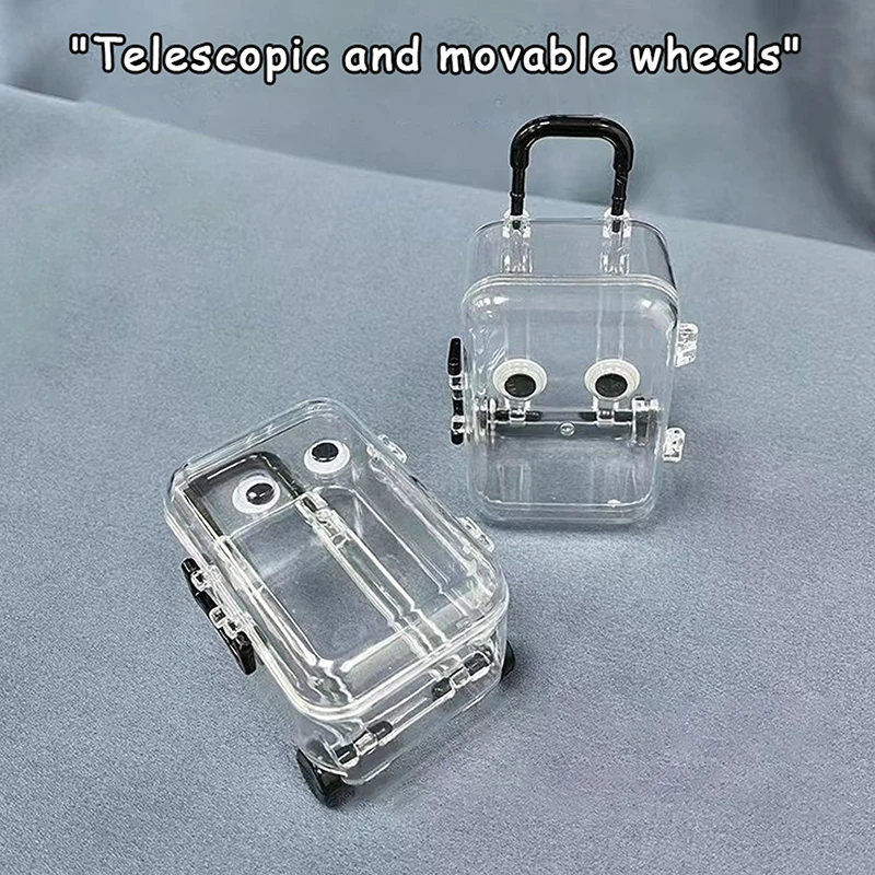 Creative Jewelry Storage Box Mini Cute Clear Luggage Suitcase Candy Box Wedding Gift Packaging New Desk Organiser Decoration