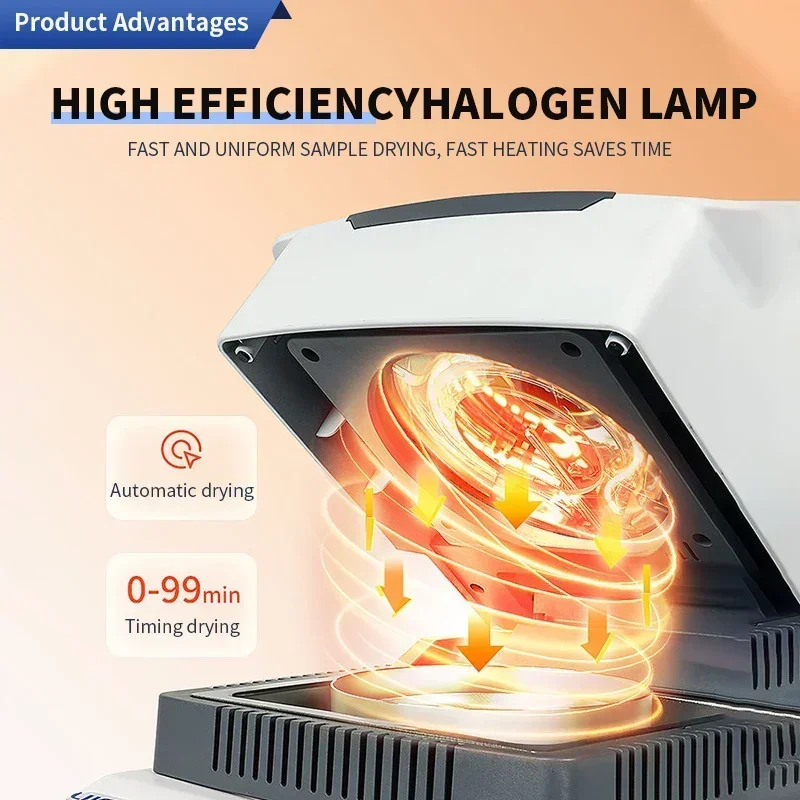New Laboratory Moisture Meter Moisture Content Testing Fully Automatic Detection Halogen Moisture Meter