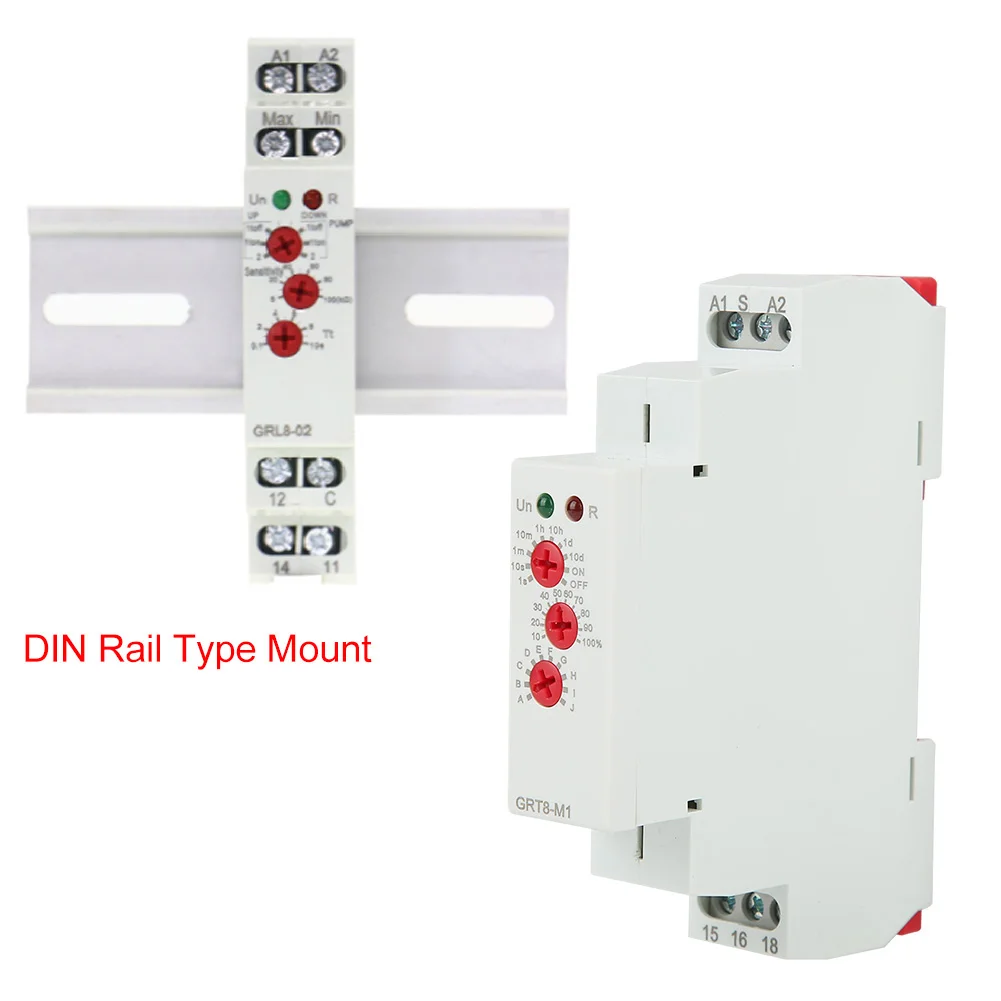 GRT8-M1 Multifunctional Delay Time Relay with 10 Functions DIN Rail Mount AC/ 12V~240V Multifunctional Delay Time Relay