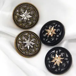 HENGC 18/20/23mm Chic Flower Shape Metal Sewing Buttons For Clothes Suit Blouse Coat Decorations Handmade Sewing Accessories