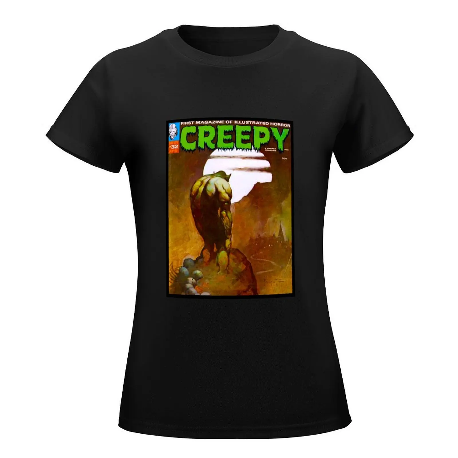 OH MY! ANOTHER GREAT VINTAGE CREEPY #32 MAGAZINE COVER! T-Shirt oversized sublime t shirts for Women loose fit