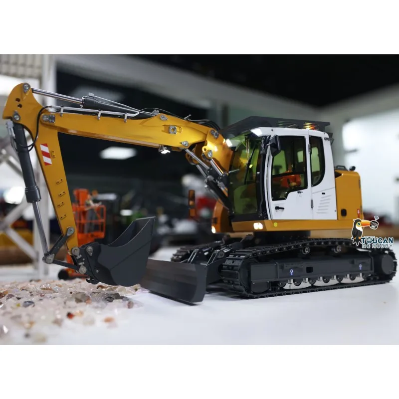 CUT 914 RC Excavator RTR 1/14 Scale Hydraulic Digger Radio Control Model Light Sound Set Construction Trucks Attachments RC Toys 