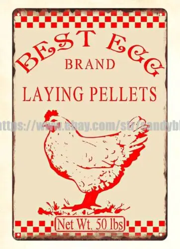 best egg brand laying pellets chicken rooster poultry metal tin sign home decor