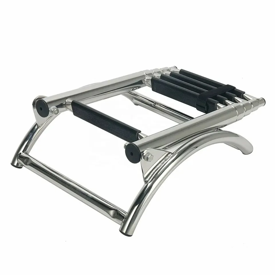 

STTL Stainless Steel 316 4 Step Handrail Ladder With Curved Folding Ladder Marine Yacht Boat Accessories