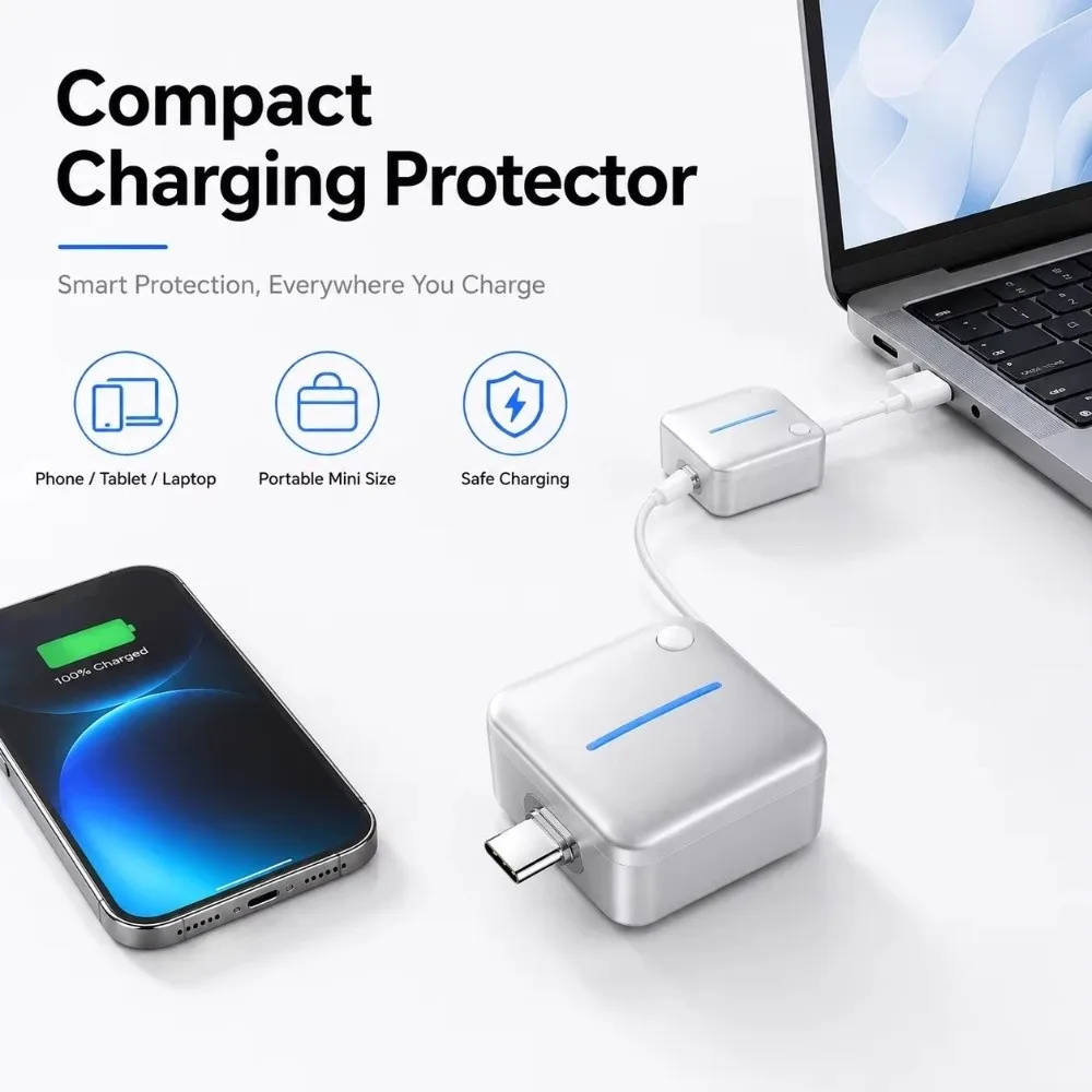 140W Auto Disconnect Charging Adapter Type C Battery Protection Smart Auto Eject Charger Auto-Disconnect