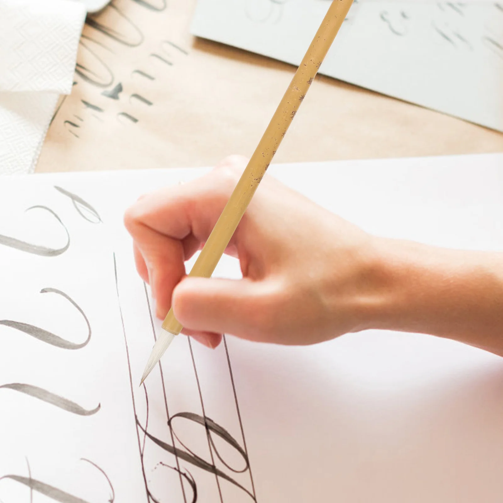 

3pcs Chinese Calligraphy Brush Bamboo Pole Writing Brush For Beginners Reusable Painting Supply Calligraphy Art Stationery Gift