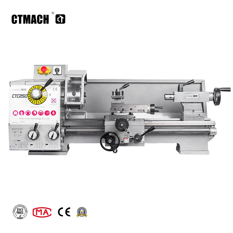 High Precision CTC250 mini metal lathe machines bench top metal lathe 500mm