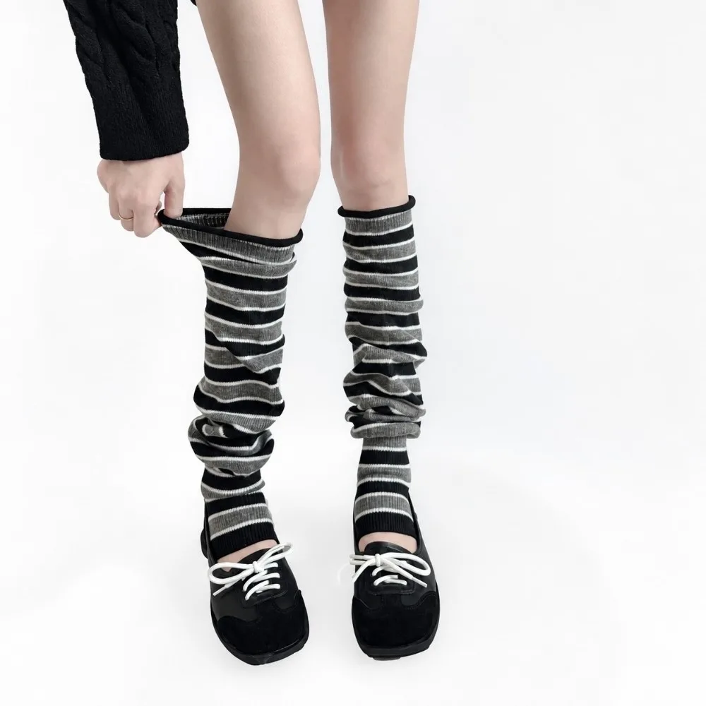 1 Pair Knee High Knee High Leg Warmers Thigh High Striped Thigh High Stockings Warm Knitted Multicolor Stockings for Women