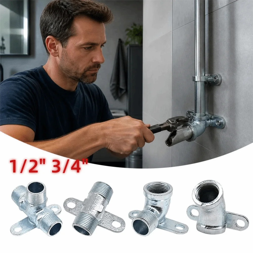 Malleable Cast Iron Wall Mount Pipe Fitting Threaded Connection 1/2