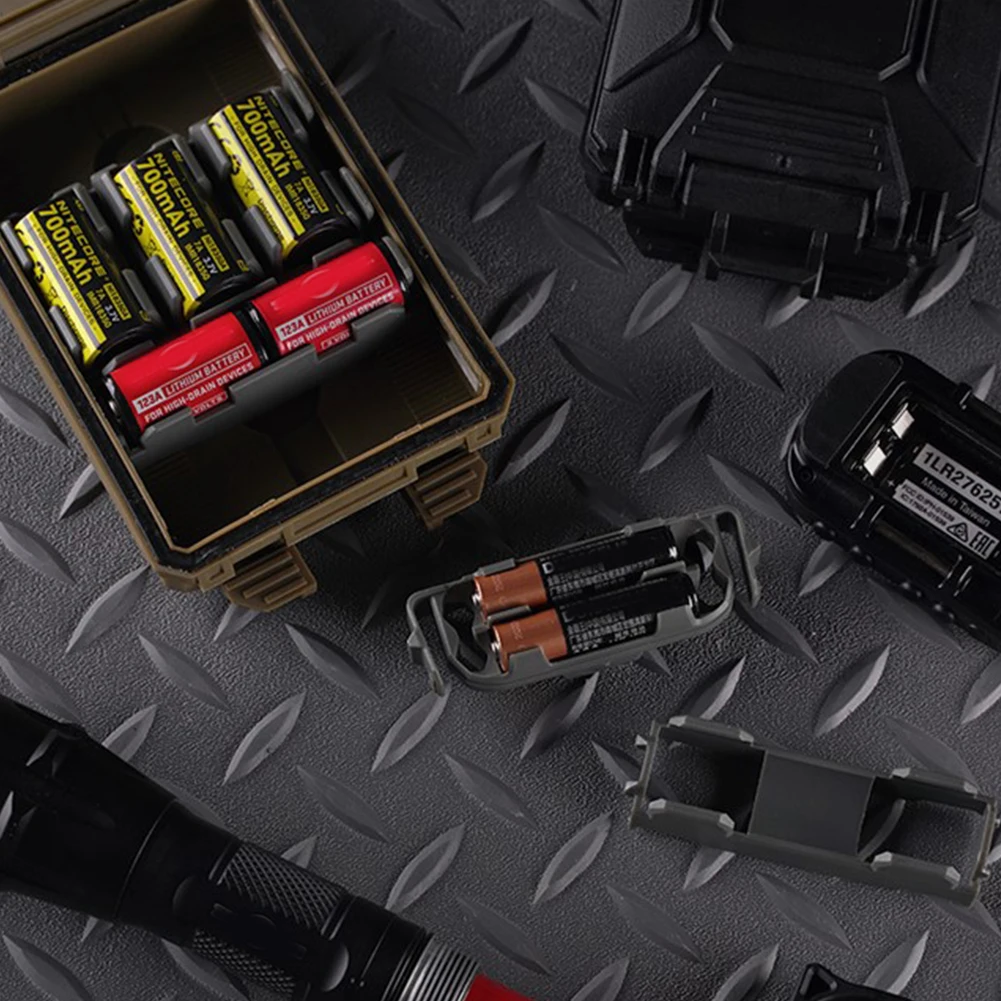 Tactical Modular Battery Box Accessories Battery Holder Battery Organizer Battery Insert for AAA 18650 18350 CR123A Batteries