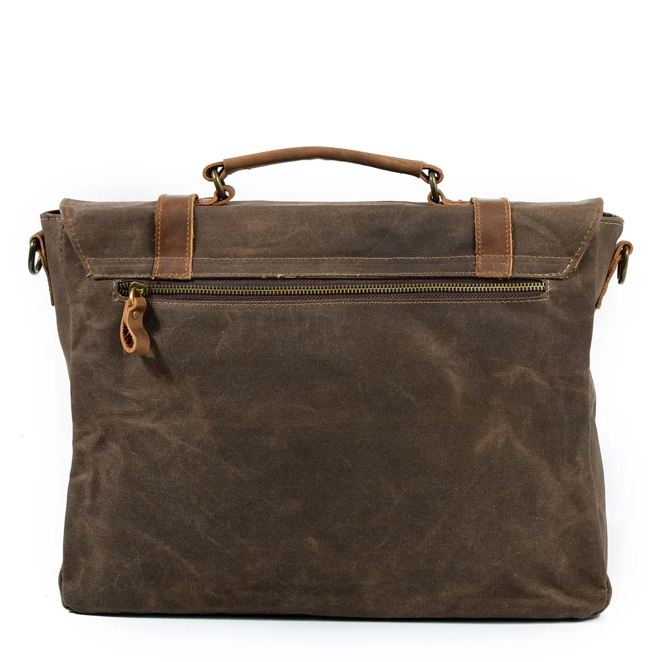 Bolso de lona con cera de aceite impermeable para hombre, maletín de cuero, retro, de negocios, Mensajero de hombro, portátil, Patchwork, nuevo