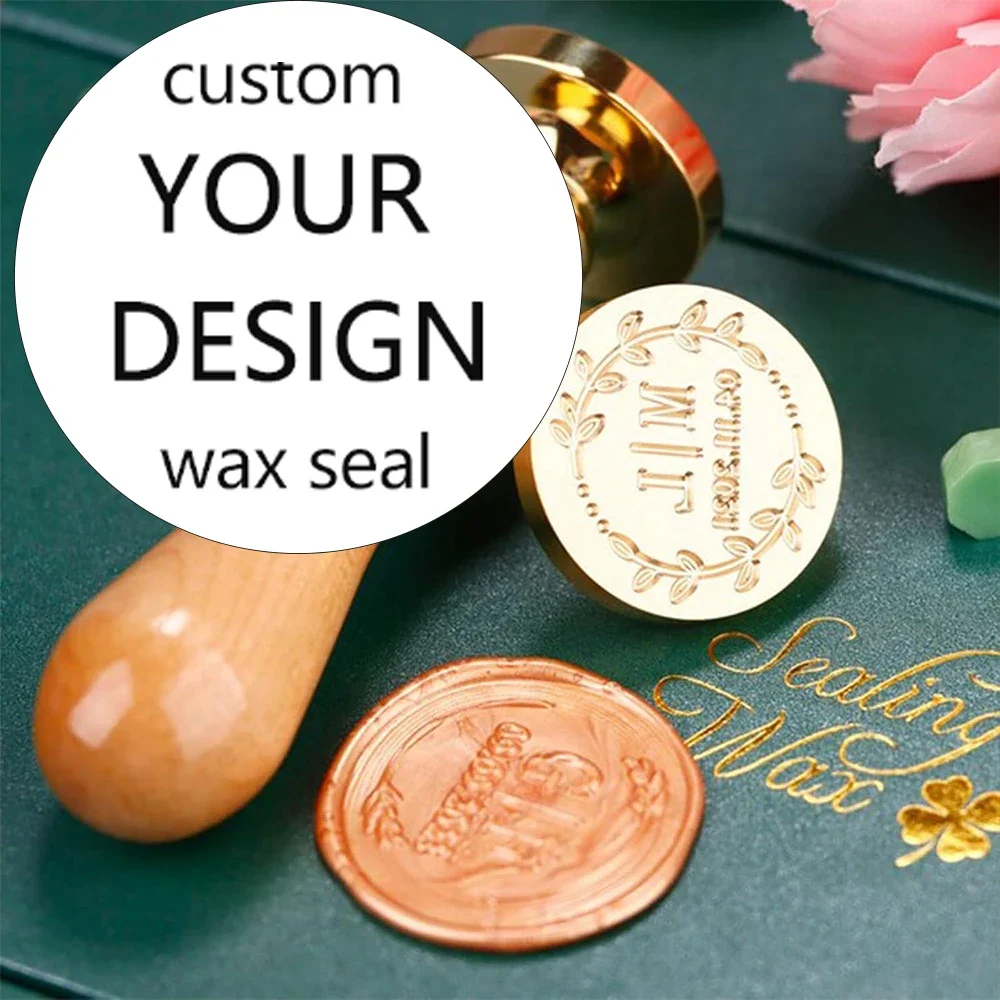 Initial Custom LOGO Wax Seals Stamp Personalized Wax Seal Stickers Monogram Wax Seal Self-Adhesive Wax Monogram Wedding Wax Seal