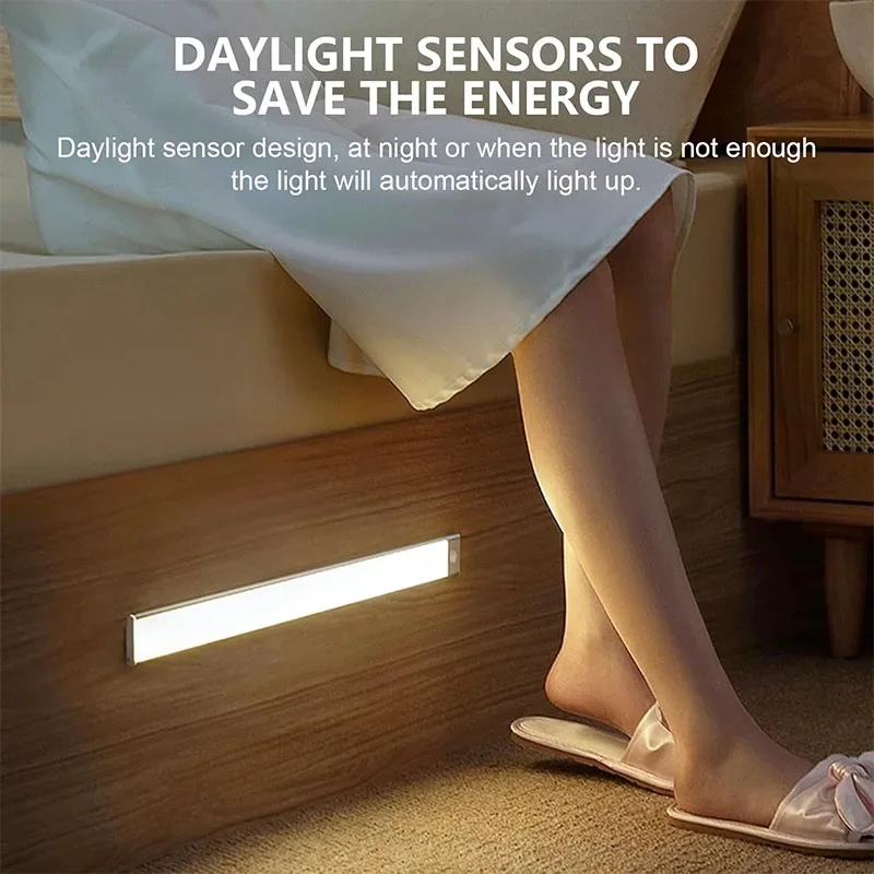 10-60 سنتيمتر رقيقة جدا LED ضوء تحت الكابين المغناطيسي قابلة للشحن محس حركة ضوء مناسبة لخزائن المطابخ ورش العمل