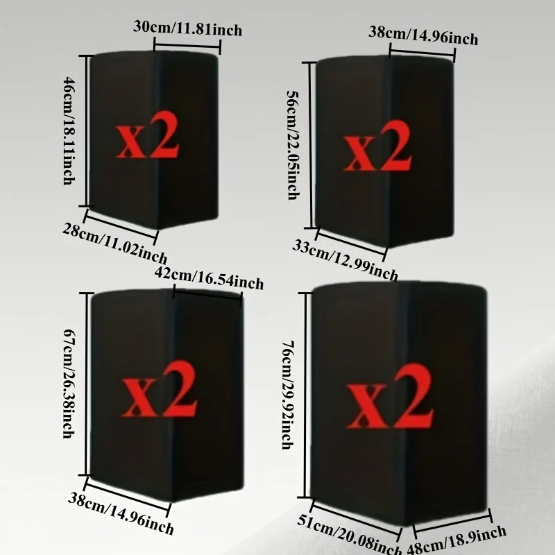 2PCS Speaker Cover, Suitable for Home Outdoor Audio Protection, A Must for Music Lovers, Black Oxford Cloth (Only Cover)