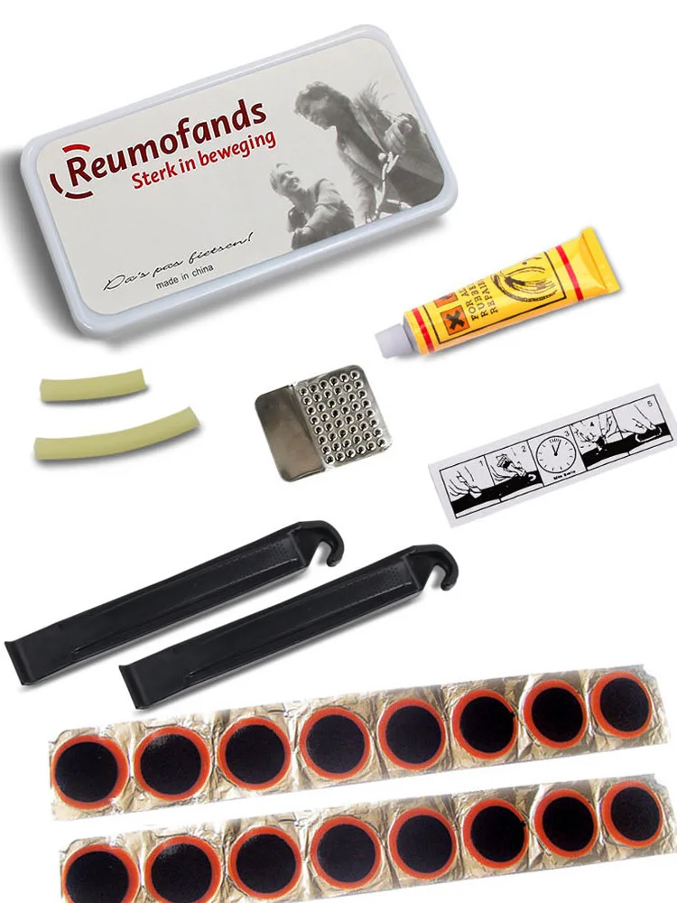 AliExpress Bicycle Flat Tire Repair Kit Tool Set 48pcs Portable Rubber Fetal Repair Tools bike Inner Tube Puncture Patch Repair Tools