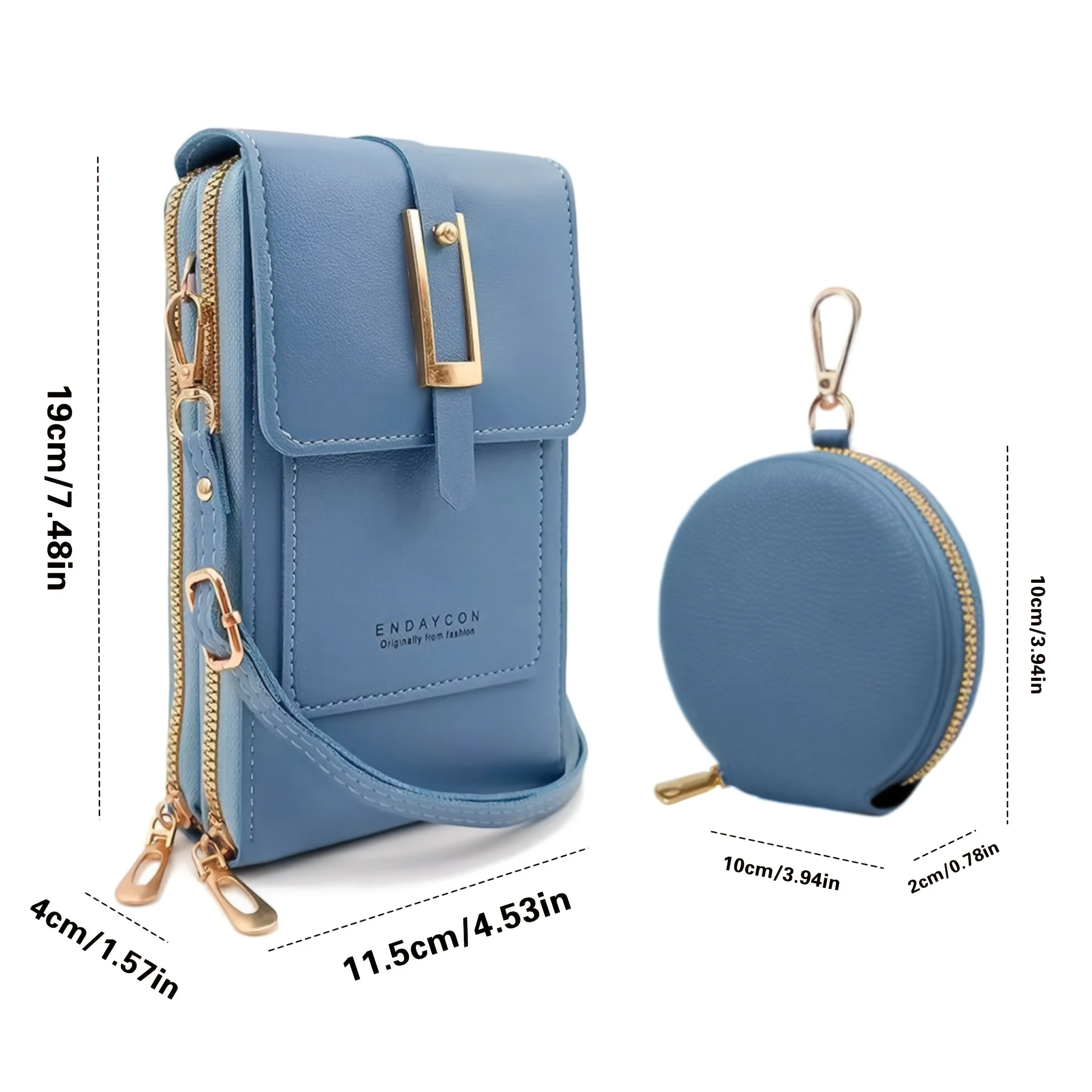 2pcs Crossbody Phone Bag Set Multi-Functional Vertical With Multiple Card Slots Portable Casual For For Daily Travel Shopping