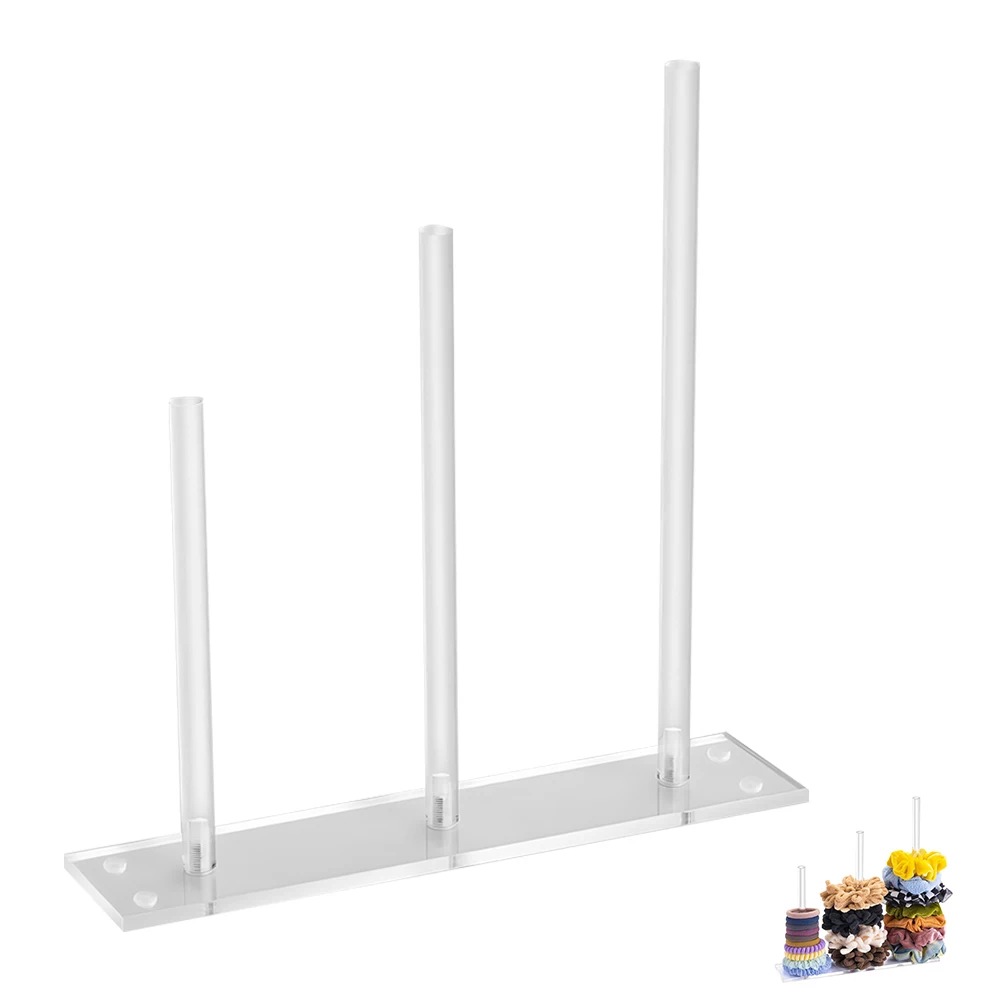 

Acrylic Hair Tie Holder Clear Display Stand for Bracelets Scrunchies Organizer Storage Detachable Rack Accessories