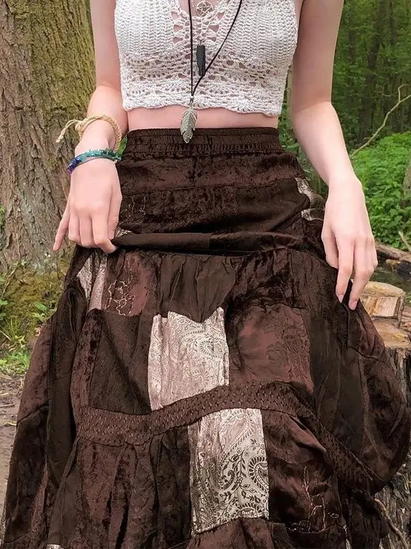 

Универсальная женская юбка А-силуэта с высокой талией, разноцветная, длинная, универсального кроя, из полиэфирного волокна, для повседневной носки, весенний сезон