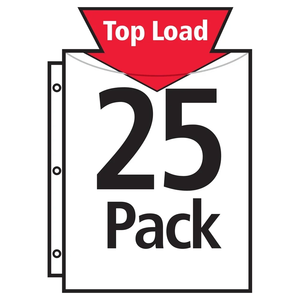 واقيات ألواح ثقيلة الوزن شفافة من الألماس، خالية من الأحماض، آمنة من الأحماض، تحميل علوي، 25 عبوة من واقيات المستندات غير اللاصقة سهلة التحميل