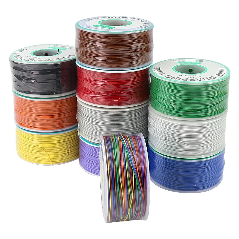 1PCS Welding Cable PCB Jumper Circuit Board 0.2mm Wire-Wrapping Electronic Hookup Wire 30AWG Cable 250m Red Black White Blue