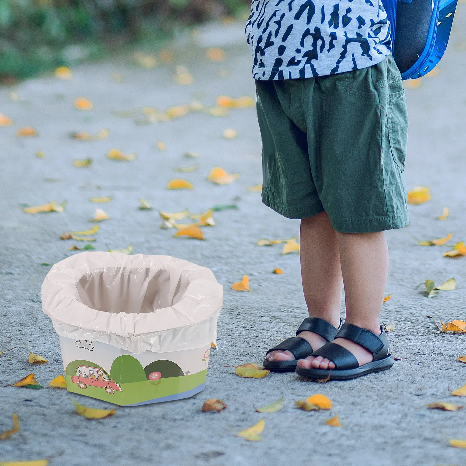 

1Set Portable Children Toilet Foldable Lightweight Car Outdoor Travel Camping Emergency Potty Seat Foldable Toilet for Adults