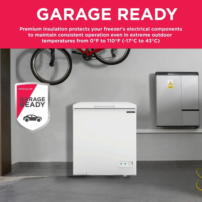 household Frigidaire 5.0 Cu. ft. Chest Freezer, White , EFRF5003 high quality super large capacity excellent ice-chilling effect