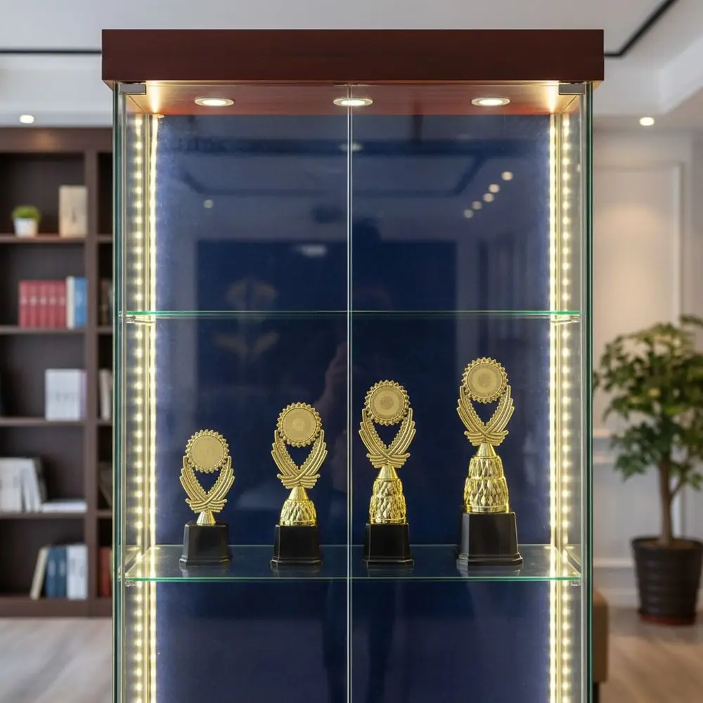 19/22.5/25/27.5 CM Prize Trophy Golden Color Plastic Material Winner's Award Trophy First Place Gold Crown Reward Prize Cup