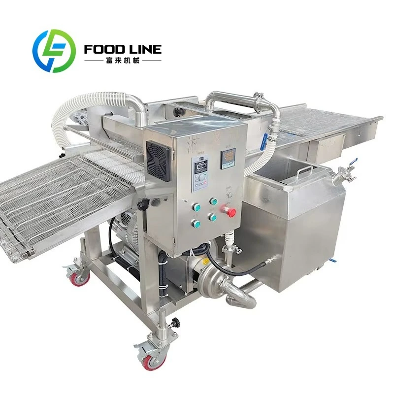 Customized Automatic Food Battering Machine For Hamburger Patty Fried Shrimp Coating Equipment Fast Food Processing Line