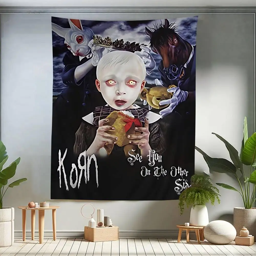 Rock Band K-KornS Tapestry Art Printing Art Science Fiction Room Home Decor Wall Art Decor