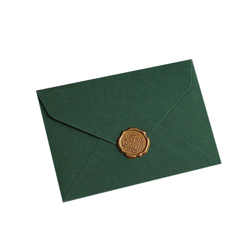 5pcs Envelopes for Invitations Wedding Business Postcards Gift Green Upscale Envelopes for Letters European Message Stationery