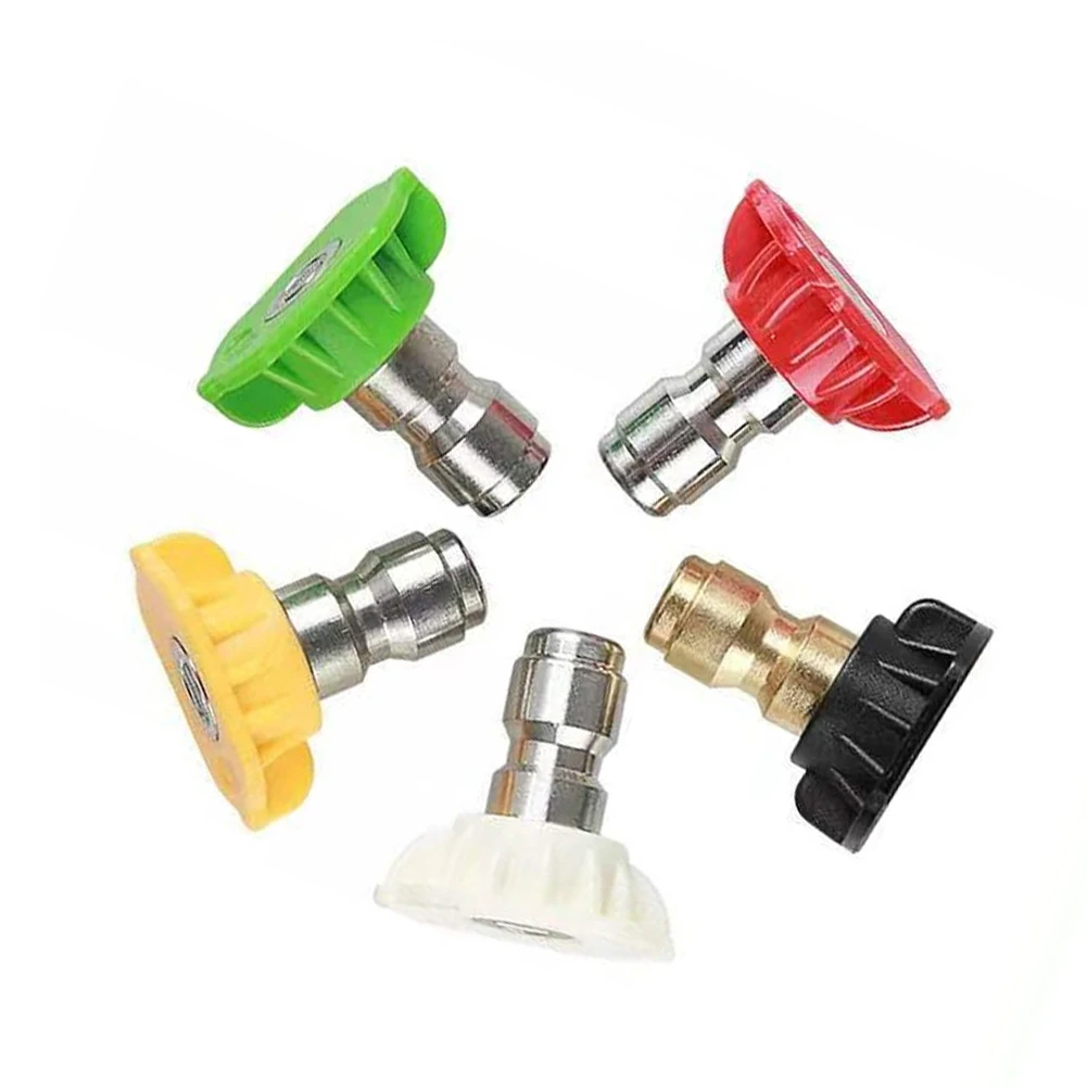 5 Piece Stainless Steel Nozzle Set With Quick Coupling Adapter For Nilfisk Neptune KEW Alto Pressure Washer Pipe Cleaner