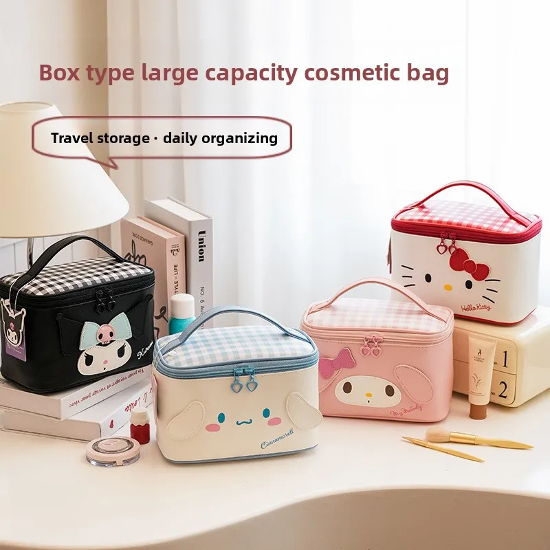 

Hello Kitty Style Large Capacity Cosplay Makeup Bag, Second Dimension Travel Storage Pouch for Cute Cartoon Fans