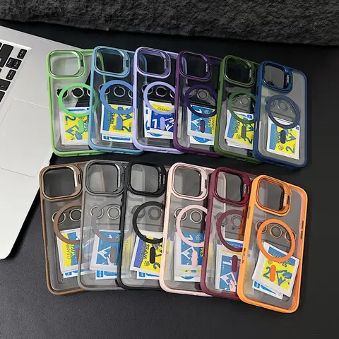 Lyxigt magnetiskt stötsäkert telefonskal för iPhone 15 14 13 12 11 16 17 Pro Max Plus 16E Fundasäte Glaslinsskydd 10 best sales iPhone 15 Pro-skal - №3