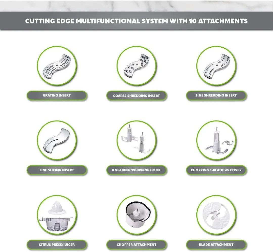 محضر طعام براون FP3020 سعة 12 كوب، محرك قوي فائق الهدوء، يتضمن 7 شفرات مرفقة + مفرمة وعصارة حمضيات