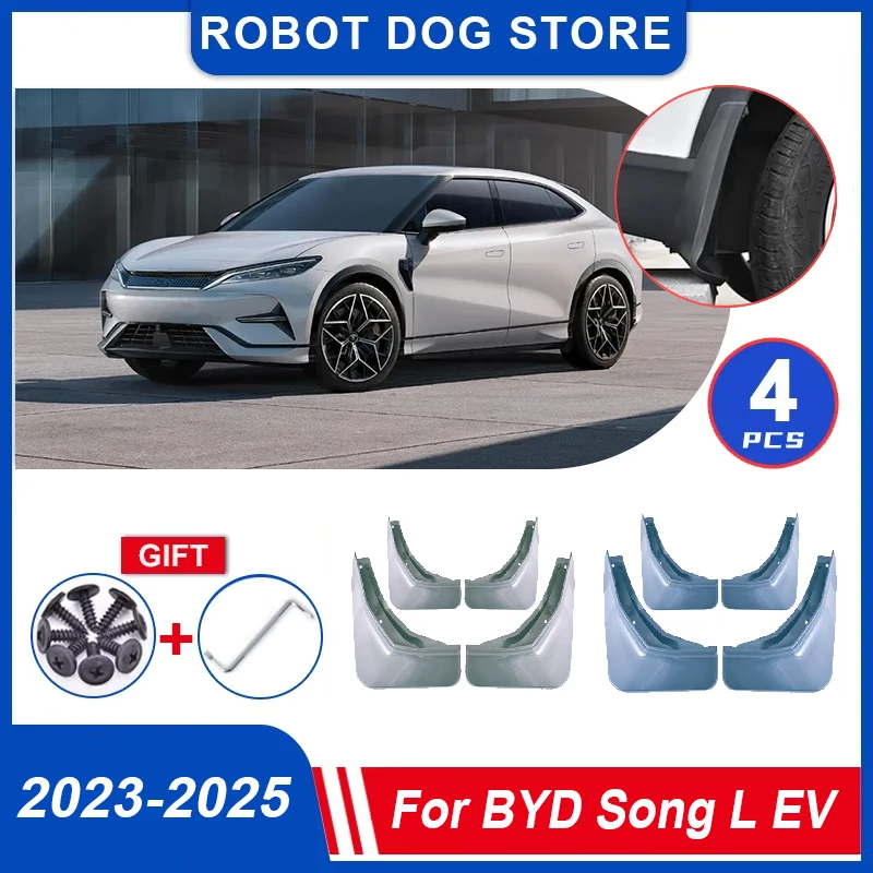 

4PCS Paint Mudguards For BYD Song L EV 2025 Accessories 2023 2024 Body Part MudFlaps Splash Guards Fender Flares Car Accessories