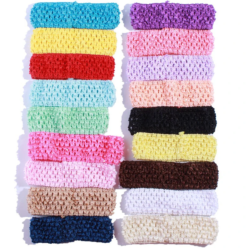 10PCS 4CM Fashion Crochet Elastic Band For Hair Accessories Hollow out Knit Headband For Hairband Head Wear