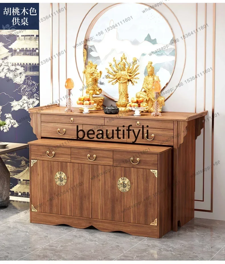 13 New Chinese-style table, gongtai stand cabinet, Guanyin Buddha statue, dedicated to the shrine, solid wood