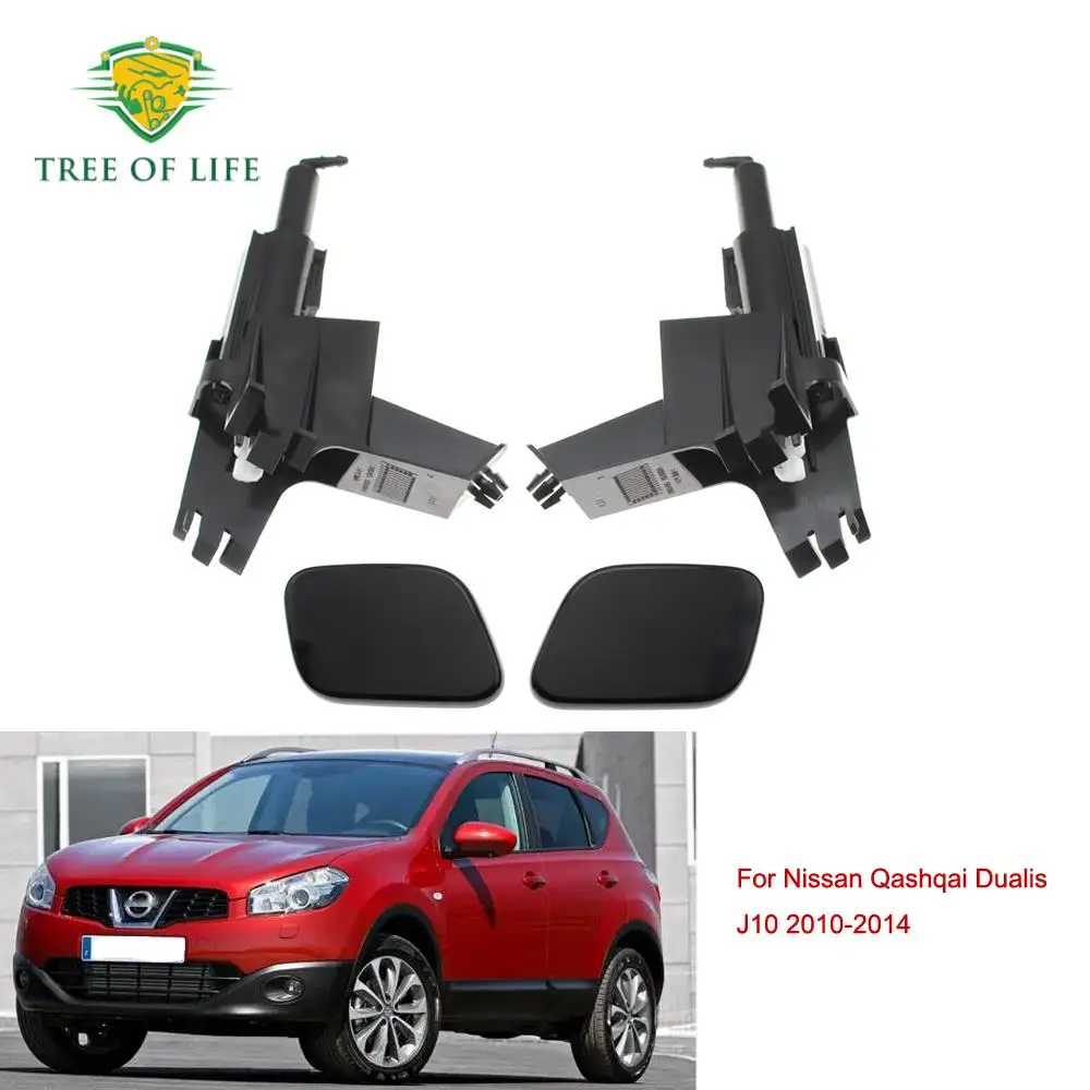 For Nissan Qashqai Dualis J10 2010 2011 2012 2013 2014 Front Bumper Headlight Washer Spray Nozzle Jet Cover Cap With Connector