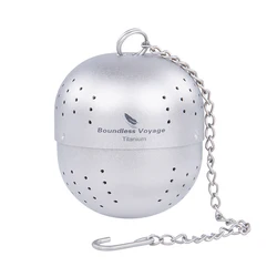 Boundless Voyage Titanium Tea Strainer Bacteriostatic Cutlery Outdoor Travel Camping Tableware Tea Ball Filter Mesh Teaware