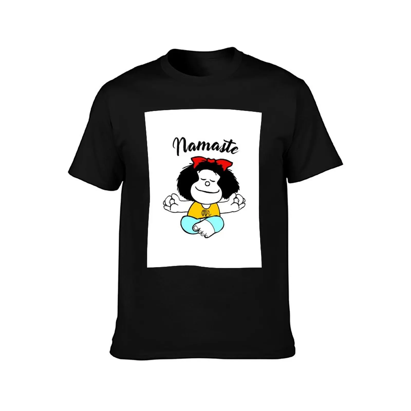 Mafalda Namaste T-Shirt Casual Fashion Print Tee Top T-Shirt