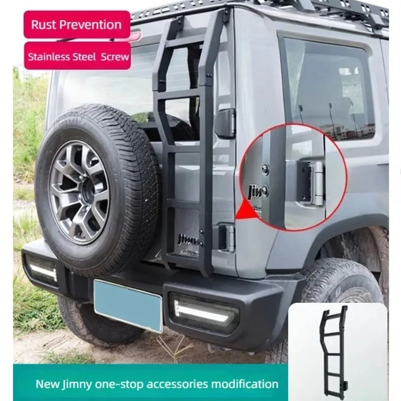 For  Ji  m ny JB64 JB74 Tailgate Climbing Luggage Rack Ladder Off Road 4x4 Car Accessories Aluminum Tailgate Climbing Ladder