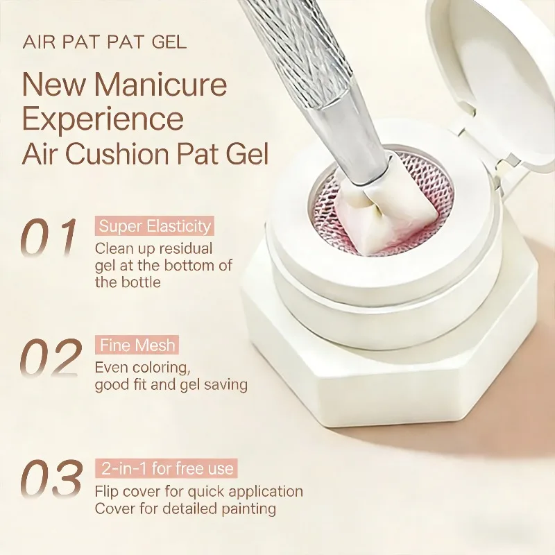 39-Farben Air Cushion Patting Gel, hochsättigendes Blush-Gradient-Ombre-Nagelkunstgel, kein Reinigen erforderlich, UV-LED-härtender, ablösbarer Nagellack – Detail 7